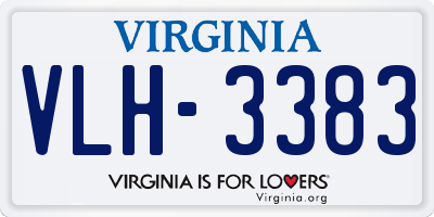 VA license plate VLH3383