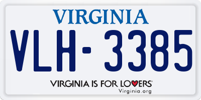 VA license plate VLH3385