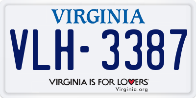 VA license plate VLH3387