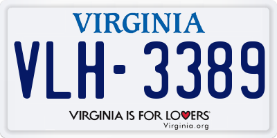 VA license plate VLH3389