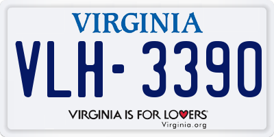 VA license plate VLH3390