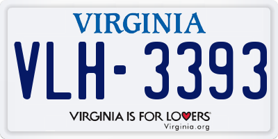 VA license plate VLH3393