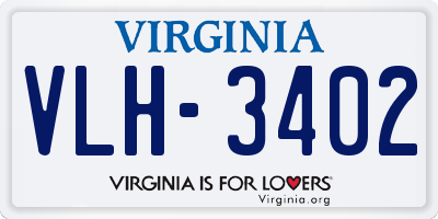 VA license plate VLH3402