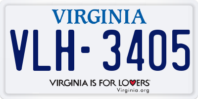 VA license plate VLH3405