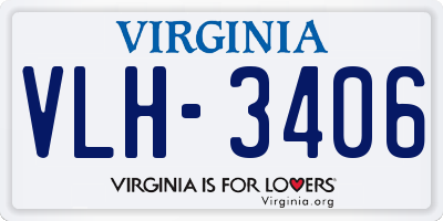 VA license plate VLH3406