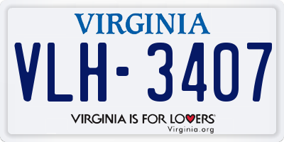 VA license plate VLH3407