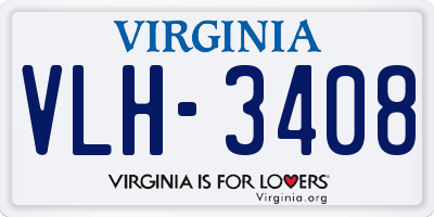 VA license plate VLH3408