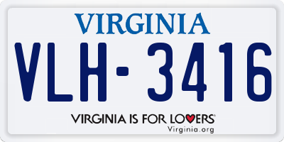VA license plate VLH3416