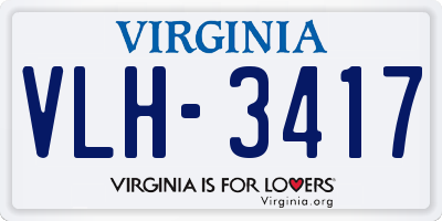 VA license plate VLH3417