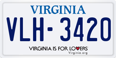 VA license plate VLH3420