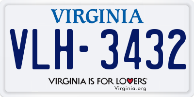 VA license plate VLH3432