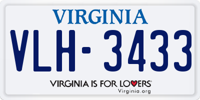 VA license plate VLH3433