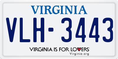 VA license plate VLH3443