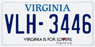 VA license plate VLH3446