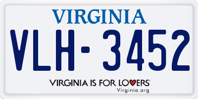 VA license plate VLH3452