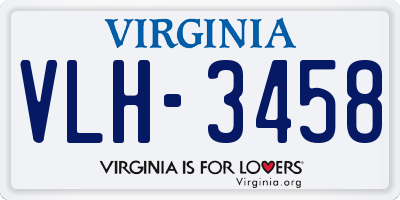 VA license plate VLH3458