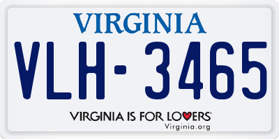 VA license plate VLH3465