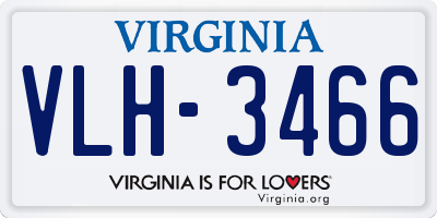 VA license plate VLH3466