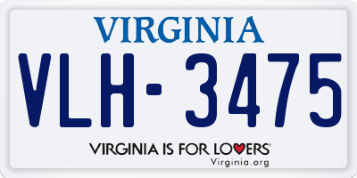 VA license plate VLH3475