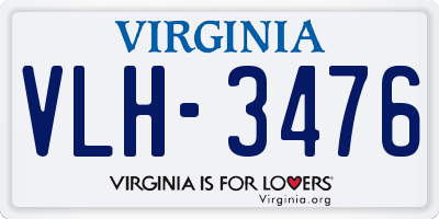 VA license plate VLH3476