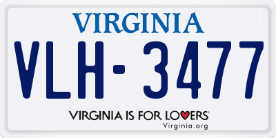 VA license plate VLH3477