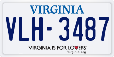 VA license plate VLH3487