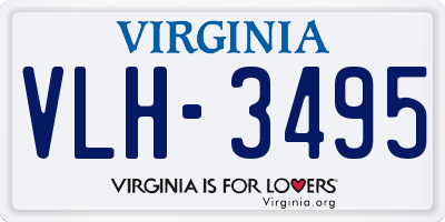 VA license plate VLH3495