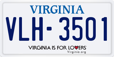 VA license plate VLH3501