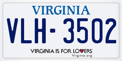 VA license plate VLH3502