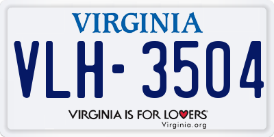 VA license plate VLH3504