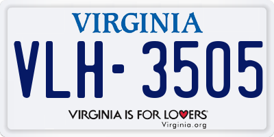 VA license plate VLH3505