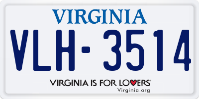 VA license plate VLH3514