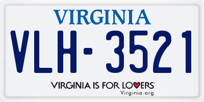 VA license plate VLH3521