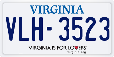 VA license plate VLH3523
