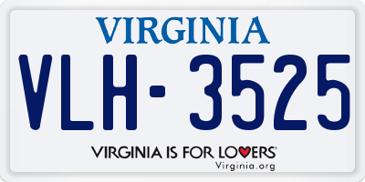VA license plate VLH3525