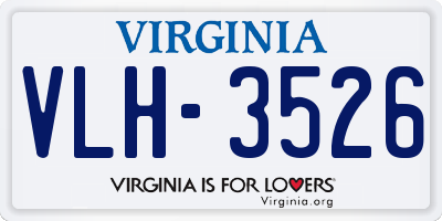 VA license plate VLH3526