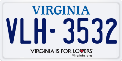 VA license plate VLH3532