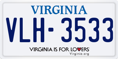 VA license plate VLH3533