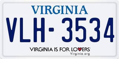 VA license plate VLH3534