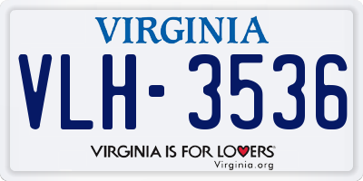 VA license plate VLH3536