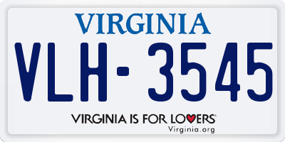 VA license plate VLH3545