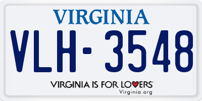 VA license plate VLH3548