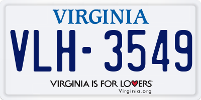 VA license plate VLH3549