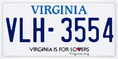 VA license plate VLH3554