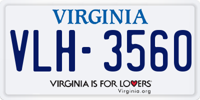 VA license plate VLH3560