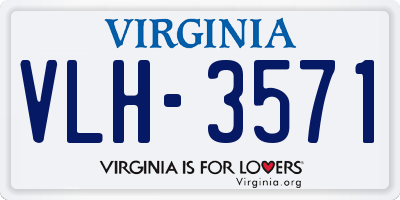 VA license plate VLH3571