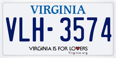 VA license plate VLH3574