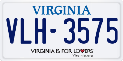 VA license plate VLH3575