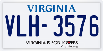 VA license plate VLH3576