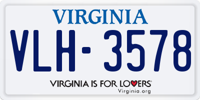 VA license plate VLH3578
